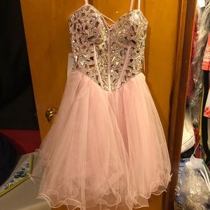 New** Pink embellished special occasion dress